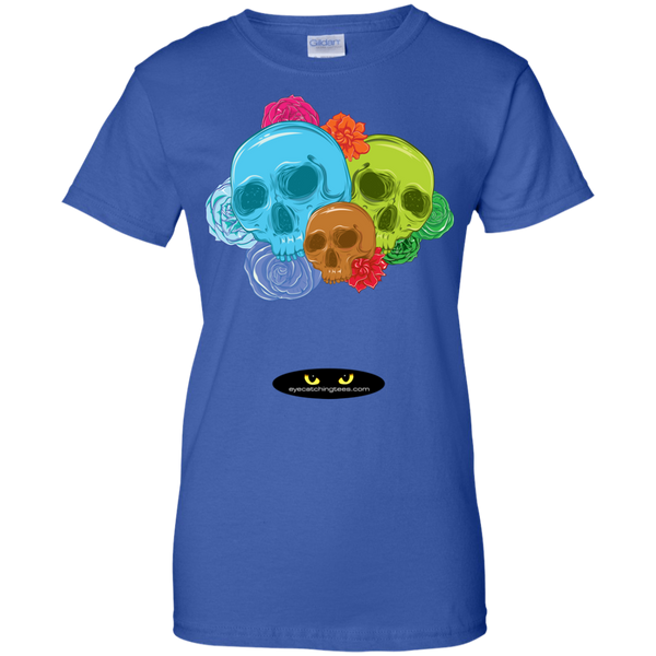 Skulls & Roses - Ladies Custom 100% Cotton T-Shirt