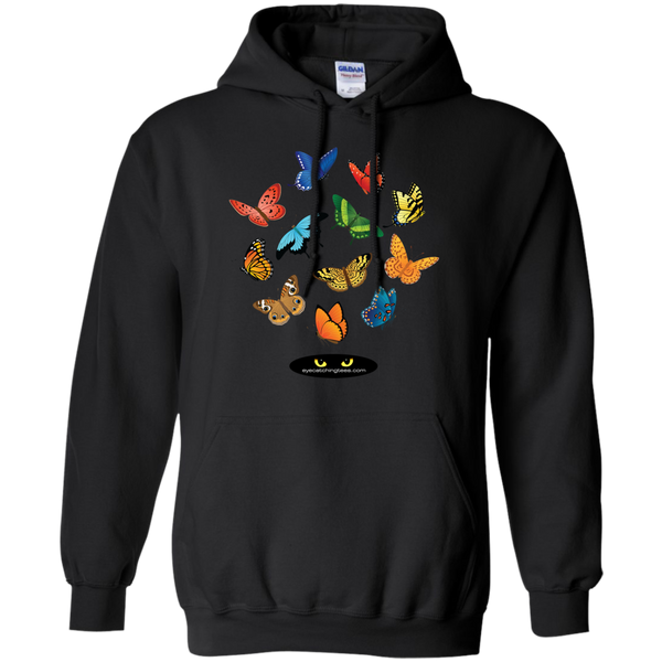 12 Butterflies Pullover Hoodie w/Pockets